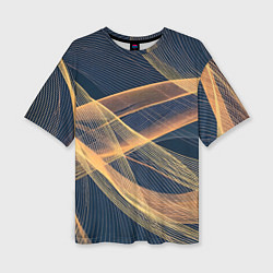 Футболка оверсайз женская Световые волны, цвет: 3D-принт