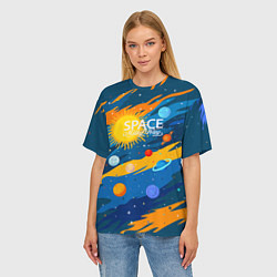 Футболка оверсайз женская Млечный путь -наш дом, цвет: 3D-принт — фото 2