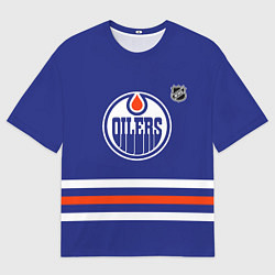Футболка оверсайз женская Эдмонтон Ойлерз хоккей, цвет: 3D-принт
