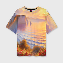 Женская футболка оверсайз Рассветный залив