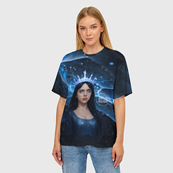 Футболка оверсайз женская Билли Айлиш в стиле снежной королевы, цвет: 3D-принт — фото 2