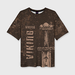 Футболка оверсайз женская Меч викинга, цвет: 3D-принт