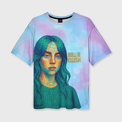 Футболка оверсайз женская Билли Айлиш из мозаики, цвет: 3D-принт