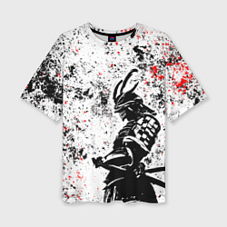 Футболка оверсайз женская Самурай - брызги красок, цвет: 3D-принт