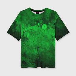 Футболка оверсайз женская Абстракция - green acid stains, цвет: 3D-принт