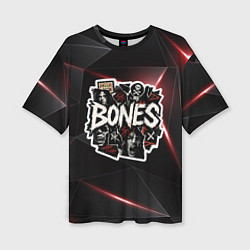 Футболка оверсайз женская Bones logo stickers, цвет: 3D-принт