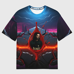 Футболка оверсайз женская Bones внутри капли, цвет: 3D-принт