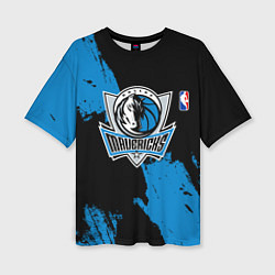 Футболка оверсайз женская Даллас Маверикс - брызги краски, цвет: 3D-принт