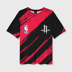 Футболка оверсайз женская Хьюстон Рокетс - цвета команды, цвет: 3D-принт