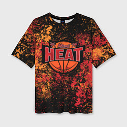 Футболка оверсайз женская Майами Хит - цветовой хаос, цвет: 3D-принт