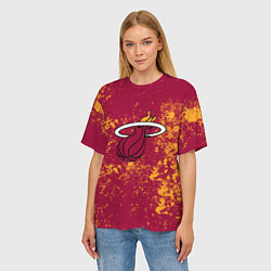 Футболка оверсайз женская Майами Хит - брызги красок, цвет: 3D-принт — фото 2