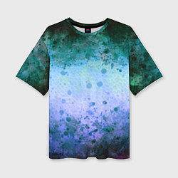 Футболка оверсайз женская Абстракция - blue-green acid, цвет: 3D-принт
