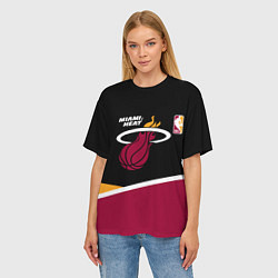 Футболка оверсайз женская Майами Хит - линии, цвет: 3D-принт — фото 2
