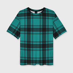 Футболка оверсайз женская Checkered dark blue, цвет: 3D-принт