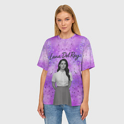 Футболка оверсайз женская Lana Del Rey в черно-белом, цвет: 3D-принт — фото 2