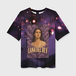 Футболка оверсайз женская Lana Del Rey в фиолетовых облаках, цвет: 3D-принт