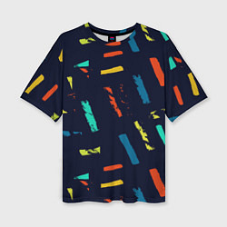 Футболка оверсайз женская Абстрактные разноцветные пятна в ретро стиле, цвет: 3D-принт