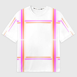 Футболка оверсайз женская Neon white orange pink, цвет: 3D-принт