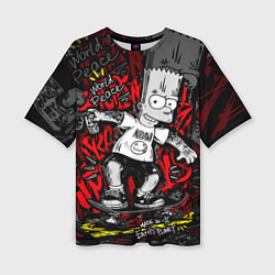 Футболка оверсайз женская Татуированный барт, цвет: 3D-принт