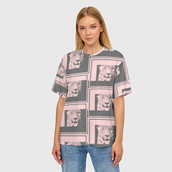 Футболка оверсайз женская Леопард в рамке, цвет: 3D-принт — фото 2