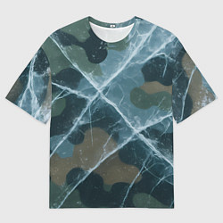 Футболка оверсайз женская Лед на камуфляже, цвет: 3D-принт