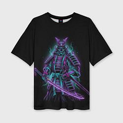 Футболка оверсайз женская Неоновый электросамурай, цвет: 3D-принт