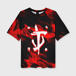 Футболка оверсайз женская Doom красный огонь марса, цвет: 3D-принт
