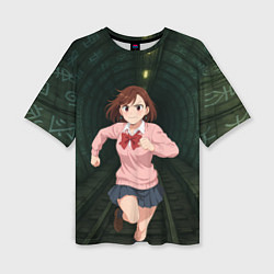 Футболка оверсайз женская Сиратори Айра бежит в туннеле, цвет: 3D-принт