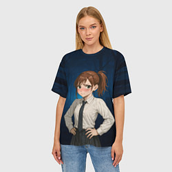 Футболка оверсайз женская Сиратори Айра школьница, цвет: 3D-принт — фото 2