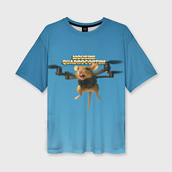 Футболка оверсайз женская Mousini Quadrocoptini мем, цвет: 3D-принт