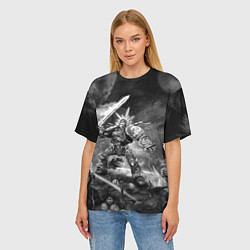 Футболка оверсайз женская Робаут Жиллиман - Ультрамарины Warhammer, цвет: 3D-принт — фото 2