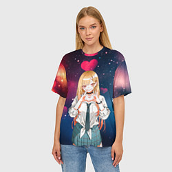 Футболка оверсайз женская Марин Китагава с любовью - Эта фарфоровая кукла вл, цвет: 3D-принт — фото 2