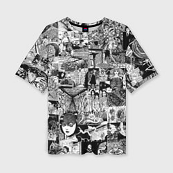 Женская футболка оверсайз Horror World of Junji Ito