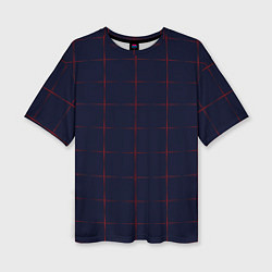 Женская футболка оверсайз Color dark blue red crosses