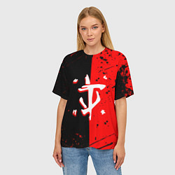 Футболка оверсайз женская Doom текстура краски, цвет: 3D-принт — фото 2