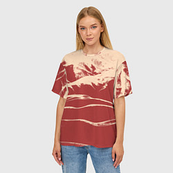 Футболка оверсайз женская Песочные горы-абстракция, цвет: 3D-принт — фото 2