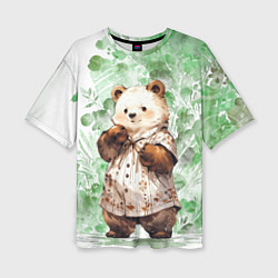 Футболка оверсайз женская Акварельный мишка, цвет: 3D-принт