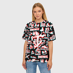 Футболка оверсайз женская Doom x fortnite glitch, цвет: 3D-принт — фото 2
