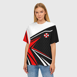 Футболка оверсайз женская Umbrella - red uniform, цвет: 3D-принт — фото 2