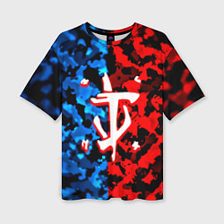 Футболка оверсайз женская Doom камуфляж текстура, цвет: 3D-принт