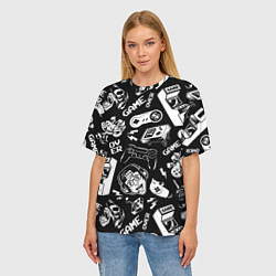 Футболка оверсайз женская Retro gamer pattern, цвет: 3D-принт — фото 2