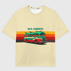 Женская футболка оверсайз Ретро автобус ЗИЛ поп-арт