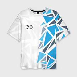 Футболка оверсайз женская Субару - фрагменты, цвет: 3D-принт