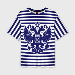 Футболка оверсайз женская ВМФ - герб России, цвет: 3D-принт