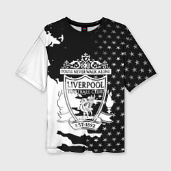 Футболка оверсайз женская Liverpool текстура спорт, цвет: 3D-принт