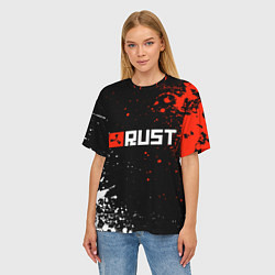 Футболка оверсайз женская Раст - лого, цвет: 3D-принт — фото 2