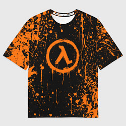 Женская футболка оверсайз Халф лайф - подтеки