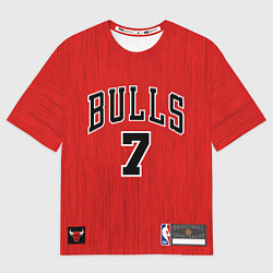 Футболка оверсайз женская NBA Bulls 7 Kukoc, цвет: 3D-принт