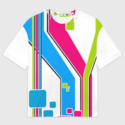 Футболка оверсайз женская Цветное абстрактное искусство, цвет: 3D-принт