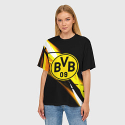 Футболка оверсайз женская Borussia спортивная геометрия, цвет: 3D-принт — фото 2